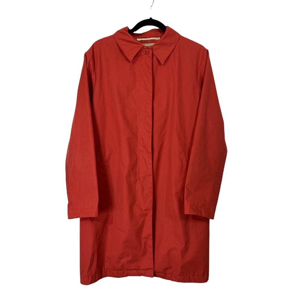 Eddie Bauer Trench Rain Jacket, Red Coral, Size M